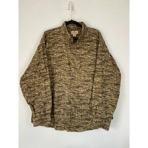 Woolrich men's XL brown mocha fish‎ long sleeve casual button down shirt